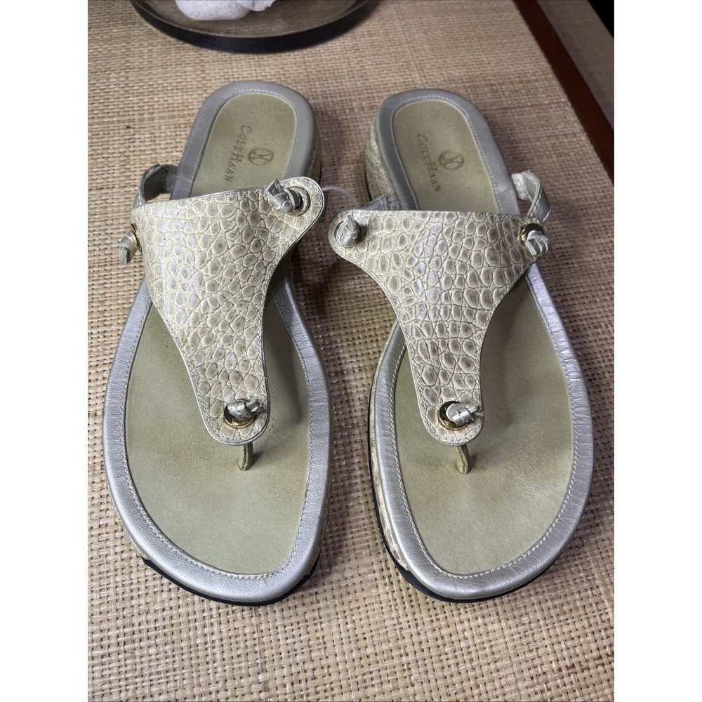 Cole Haan Womans Flat Leather‎ Sandals Air Soles 9B